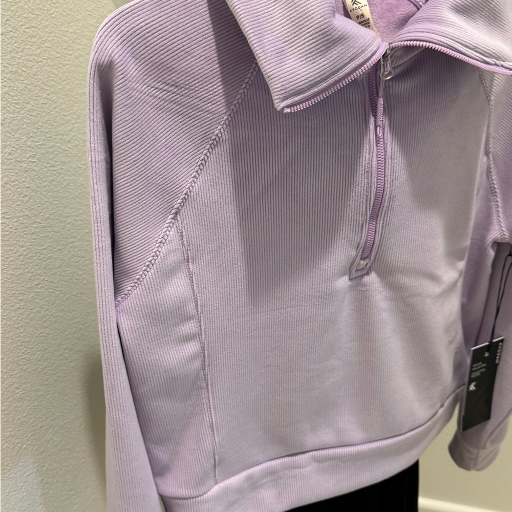 Kyodan Light Purple Ribbed Quarter-Zip Pullover Women’s Small - Picture 2 of 6